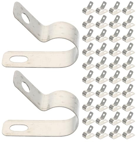 Alipis Lot de 200 Clips de Câble R en Acier Inoxydable Clips Câbles Métalliques Résistants Fixation à Pince pour Câblage Électrique Bureau et Maison