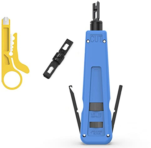 Punch Down Impact Tool with 110 and 66 Blades, Network Wire Cable Cat6/Cat5e Telephone Impact Terminal Insertion Tools
