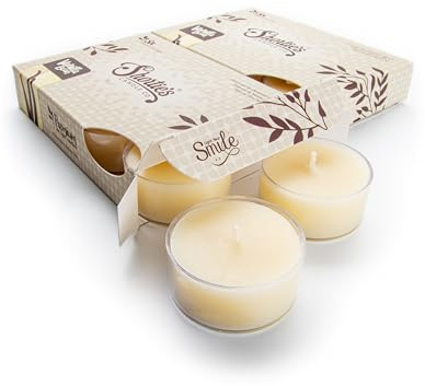 Shortie's Candle Company Vanilla Bean Premium Tealight Candles Multi Pack - 12 Beige Highly Scented Tea Lights - Beautiful Candlelight - Made in the USA - Bakery & Food Collection