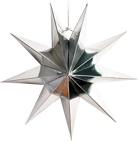 RICO DESIGN GmbH & Co. KG Papierstern auffaltbar 28cm Silber glänzend