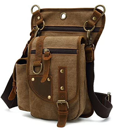 FANDARE Bröstväska benväska väskor herr dam ryggsäckar canvas midjeväska crossbody-väskor sportväska Honda axelväska för militär resa arbete skola cykling dagpackar, Brun, 22x7x30 cm