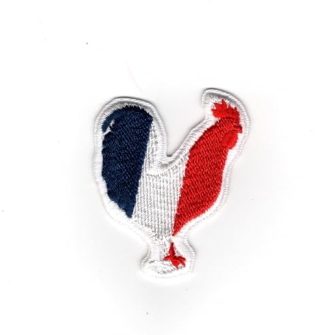 Patch Ecusson Thermocollant Coq drapeau français France 4 x 5 cm