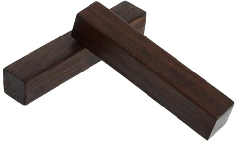 NUOBESTY 2Pcs Calligraphy Wood Paperweights - 11cm Smooth Surface Chinese Calligraphy Block Weights for Writing and Painting for Home Office or Classroom Use