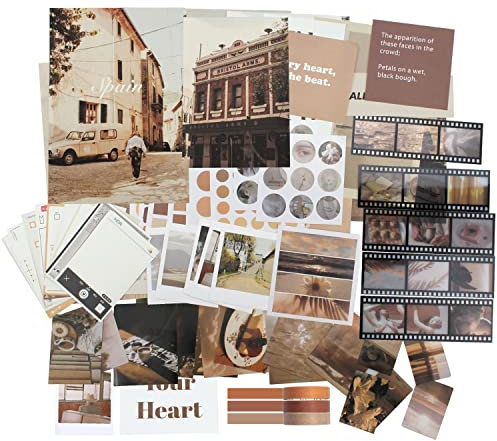 Scrapbooking Papier Washi Stickers Set Aufkleber Dekoration Scrapbooking Zubehör für Tagebuch Kalender Notizbuch Fotoalbum DIY Handwerk,Handgemachte Grußkarten Decorative(64 Stücke)