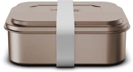 ThermoCafé by THERMOS TC SANDWICH BOX 0,80 l, Edelstahl Unlackiert, Brotdose aus Edelstahl, Pausenbrot für Uni, Schule, Büro, spülmaschinenfest, by THERMOS