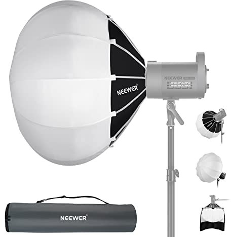 NEEWER 65cm Laternen Softbox mit ein Schritt Schnellwechsel,360°Lichtdiffusor mit Schürze,Bowens Mount für Videoleuchte CB60 CB100 CB150 Kompatibel mit Aputure Licht 600d Amaran 60x Godox SL60W, NS65L