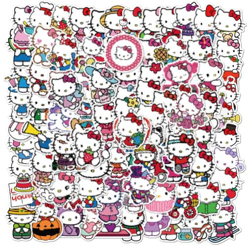 Philoctes Aufkleber Sticker Kinder, 100 Stück Katze Set Rosa, Weiß, für Scrapbooking, Lehrer, Kleinkinder, Geburtstag Kinder Geschenk für Mädchen
