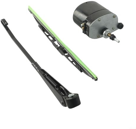 HpLive 12V Elektrischer Scheibenwischer, 45~120 °Scheibenwischermoto+Wischerblatt für Fischerboot, Wohnwagen Traktor Traktoren(MOTOR + WIPER)