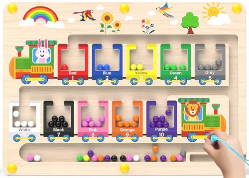 Dusor Montessori Spielzeug ab 2 3 Jahre, Magnetspiel Labyrinth, Spiele Spielzeug ab 2 3 Jahre Mädchen Jungen, Kinderspielzeug ab 2 3 Jahre, Motorikspielzeug, Geschenke für Mädchen Jungen 3 4 Jahre