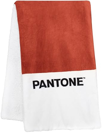 PANTONE Plaid Divano e Letto Sherpa a Doppio Strato Ultra Morbido e Avvolgente, Coperta Pile Invernale Calda e Lavabile, Ottimo Comfort Ideale anche come Copridivano e Copriletto Singolo 130x160 cm