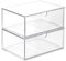 TIE-DailyNec 2 Piezas Organizador de Cosméticos Apilable, Organizador de Maquillaje Acrílico Transparente, Cajón de Almacenamiento de Escritorio, Vitrina Acrílica para Cosméticos, Baño