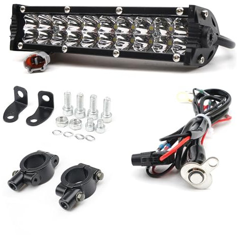 Letgoing Universal Motorrad Scheinwerfer Pit Bike LED Scheinwerfer 60W 2500LM Scheinwerfer Montage für YZ 250F/FX 450F/FX CRF250R/RX CRF450R/RX CRF450X Pit Bike E-Bike 7/8 Zoll Lenker (Typ B)