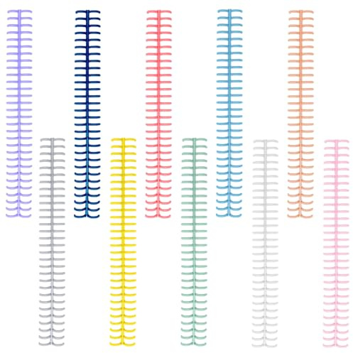 10Pcs Binding Spines, Plastic 30 Hole Click Binding Combs, Spiral Book Binder Coils for Teacher Student Document Notebook File Making