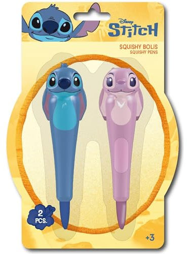 Bolígrafo Pack x2 Stitch – Set de 2 Bolígrafos Decorativos con Diseño de Stitch, Tinta Suave y Cuerpo Ergonómico para Escritura Escolar, Oficina o Regalo Infantil Original y Divertido
