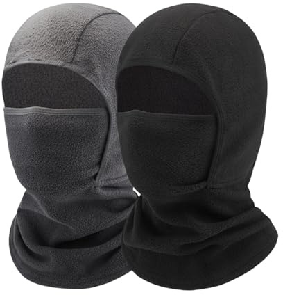 JiaYouLC 2 Pack Kids Fleece Thermal Balaclava Winter Warm Helmet Liner Ski Face Mask for Skiing Cycling Fishing