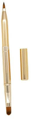 VALICLUD Pennello Labbra Doppio Retrattile Portatile Setole Dense e Precise per Trucco Labbro e Contouring Viso Pennello Makeup Compatto da Viaggio per Rossetto e Correttore Colore Oro