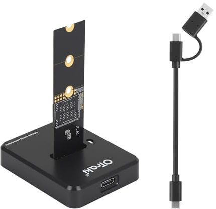 OTraki Docking Station SSD M.2 NVMe & SATA, 10Gbps USB 3.1 Gen 2 Adattatore M.2 NVMe & NGFF SSD per M-Key & B+M Key, Adattatore Dual Protocollo M2 NGFF a SATA per 2230 2242 2260 2280 SSDs
