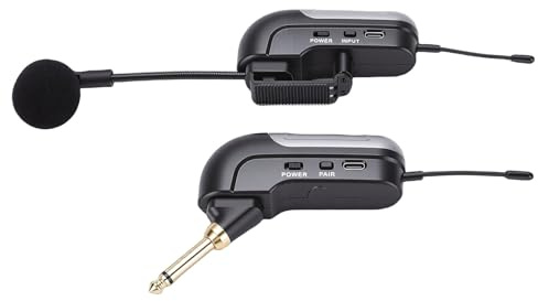 Eminchu Microfonico Wireless per Fisarmonica UHF, Microfono Wireless HD Sound, Microfonico Ricevitore con Durata della Batteria di 6 Ore e Portata di 30 M, Ideale per Spettacoli Sul Palco e Musica Dal