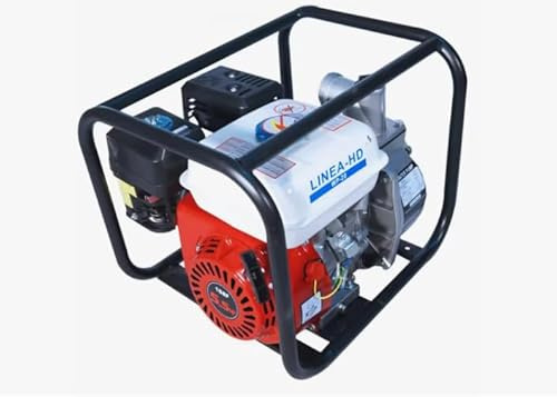 LINEA HD Motobomba de Agua a gasolina, motor 4T, 196cc, 5.5CV, para mangueras de 50mm (2), 7m aspiración