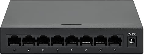Intellinet 8-Port Gigabit Ethernet Network Switch - Ethernet Splitter - Unmanaged | Plug & Plug | Fanless Metal Housing - for Computer Networking Hub, Desktop – 3 Year Warranty – 530347