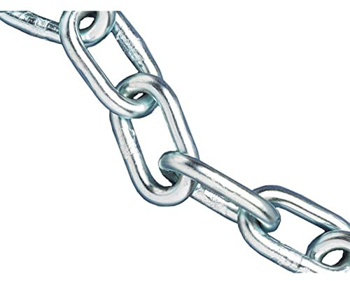 Faithfull FAICHAL525C Zinc Plated Steel Chain Reel A-Link 5 mm Link Dia. 25 m Reel. 160 kg Load Limit, silver