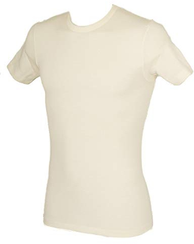 RAGNO Camiciola Canottiera Uomo Manica Corta Girocollo Wool & Silk WSK Articolo 601597 Lana e Seta, 002 Bianco Lana, 3-Terza (EU S - F 2 - USA XS - GB 32)