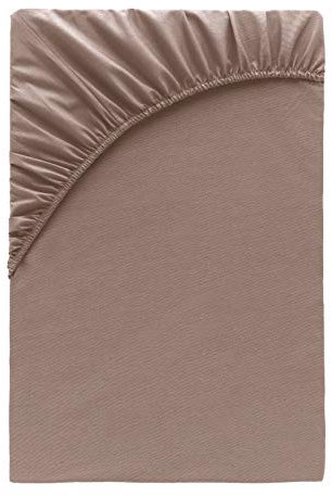 Class Home Collection Spannbettlaken 180x200cm - 200x200cm Jersey Baumwolle Taupe