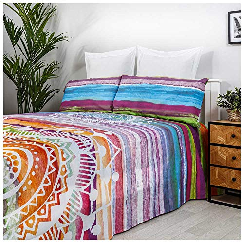 COTTON ARTean Juego sábanas Cama 90 Algodón Poliéstrer Mandala Acuarela