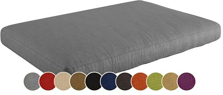 sunnypillow Palettenkissen Outdoor, wasserdicht, UV-lichtecht - Sitzkissen 120x60x15 cm - Palettenauflage für Palettensofa für Haus und Garten - Palettenpolster für Palettenmöbel - Kissen Grau