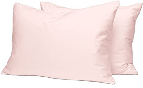 Pizuna Luxuriöser Soft-Satin 2er Pack Kissenbezug 70 x 90 cm Licht Rosa, 400 Fadenzahl Baumwolle Kissenbezüge, 100% Langstapel Baumwolle Kissenbezug (Licht Rosa, 70x90 cm)