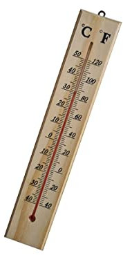 Termometro Ambiente Interno Esterno, Temperatura da -40°C a +50°C (Legno 400X70X10mm)