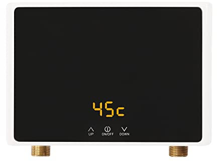 Calentador de agua instantáneo eléctrico de acumulación tanque con tecnología 28-55℃ Instant Heating Hogar Cocina Baño caliente para caldera baño de resión única cocina (estilo 3)