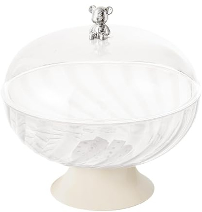 MagiDeal Frutero multifuncional con tapa extraíble para aperitivos, bandeja para tartas de postre, soporte para platos, transparente con tapa