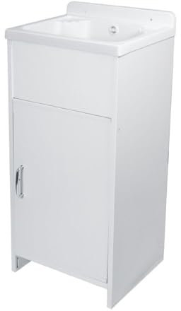 Toscohome Lavatoio da esterno colore bianco con vasca in resina 42,5x34,5x82H cm