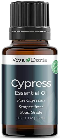 Viva Doria Cypress Essential Oil, 100% Pure, Natural Essential Oil, Undiluted, for Aromatherapy | Food Grade, 15 mL (0.5 Fluid Ounce)
