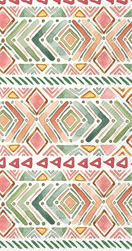 IHR Ideal Home Range Dinner Napkins Disposable 3-Ply Paper Hand Towels, 8.5 x 4.5, Sweet Southwest Pattern, 16-Count