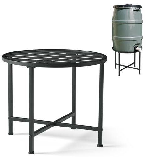 Zsytbyyds Stainless Steel Rain Barrel Stand - Heavy Duty Water Collection Base for 45/50/55 Gallon Plastic Barrels, Outdoor Weatherproof & Rust-Proof Design with 1200lb Capacity