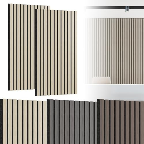TATIVALO Lot de 4 panneaux acoustiques muraux en chêne - Revêtement mural - Aspect bois - Pour traitement acoustique et décoration murale - 120 x 60 cm