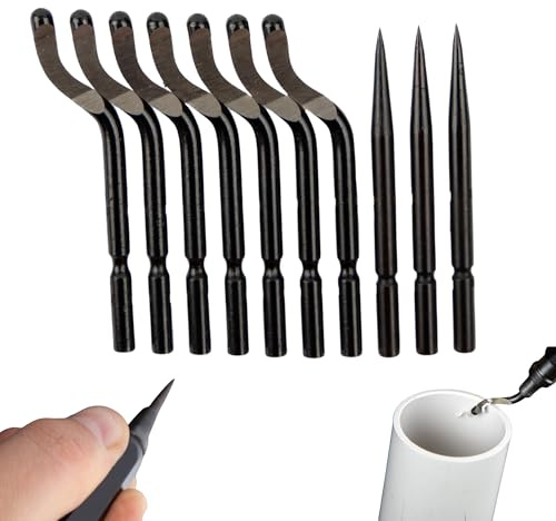 C.K Tools Universal Deburring and Scribing Tips Set, 7 x HSS Deburr Tips, 3 x HSS Scribe Tips, PVC Storage Case, Spares for C.K T2281 and Most Standard Deburring Tools, CK T2282