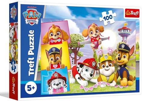 Trefl - Paw Patrol, Fearless Girls - Puzzle de 100 pièces - Puzzle coloré avec des Personnages de Contes de fées, pour Les Enfants à partir de 5 Ans