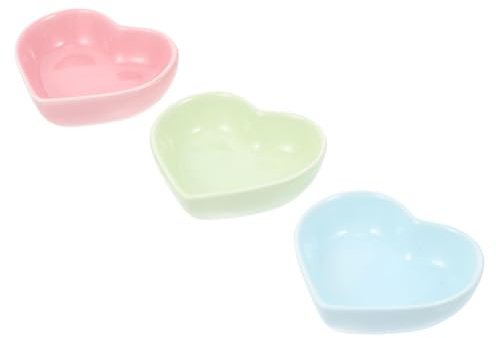 ERINGOGO 3pezzi Ciotole Per Criceti Forma Di Cuore Mangiatoie Per Animali Domestici Resistenti e Facili Da Pulire Adatte Per Criceti Scoiattoli e Porcellini