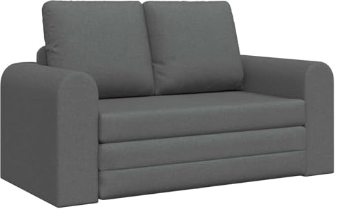 vidaXL Fällsoffa säng Mörkgrå 148 x 71 x 83 cm tyg, Vardagsrumsoffa, rektangulär, modern, justerbar, minnesskum, platsbesparande, fluffig, konvertibel, 2-sits