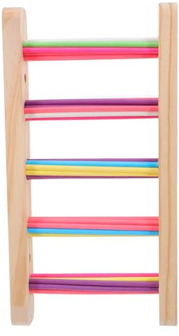 Abaodam 3 Pièces Échelle à Oiseaux Bois pour Petits Perroquets Suspendu Coloré Escalade et Perchoir Ludique pour Cage Support Multifonction pour Activité et Développement des Oiseaux