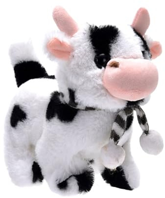 Giocattoli Per Mucche: Animale Domestico Di Peluche Elettronico, Animale In Velluto Che Cammina, Vitello Alimentato A Batteria | Caratteristica Della Coda Scodinzolante, Giocattolo Educativo Interatti