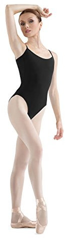 Bloch Dance Damen Sissone V-Rücken Camisole Gymnastikanzug, Schwarz, Größe L