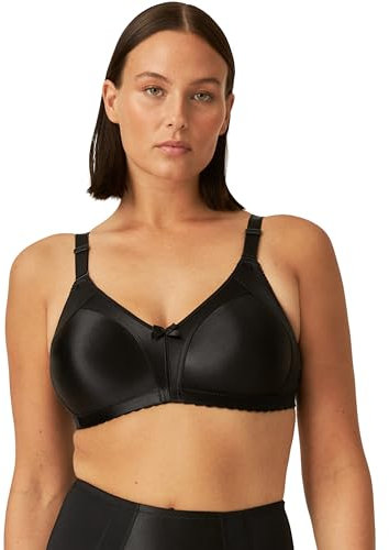 Naturana® Minimizer BH ohne Bügel [Cup B-G] I Maximaler Halt Dank durchdachter Schnittführung & Breiten Trägern I BH Minimizer für eine optisch kleinere Cupgröße 90 Schwarz E