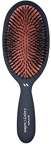 Spornette Boar Bristle Hair Brush for Women & Men - Large Luxury Cushion Oval Vented Hair Brush for Styling & Smoothing - Nylon & Boar Bristles Help to Reduce Breakage - For All Hair Types