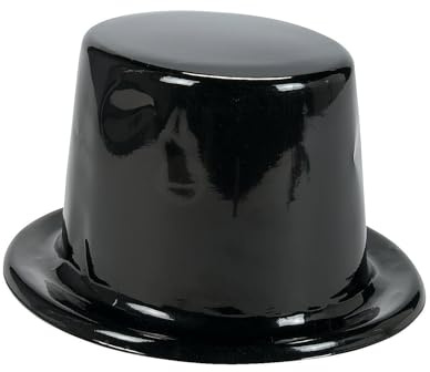 Fun Express Black Top Hat for Kids 12 Pack - Funny Party Hats for Birthday Costume Dress Up | Mini Plastic Top Hats Bulk for Photo Booth Props | Silly Novelty Hats for Children & Toddlers