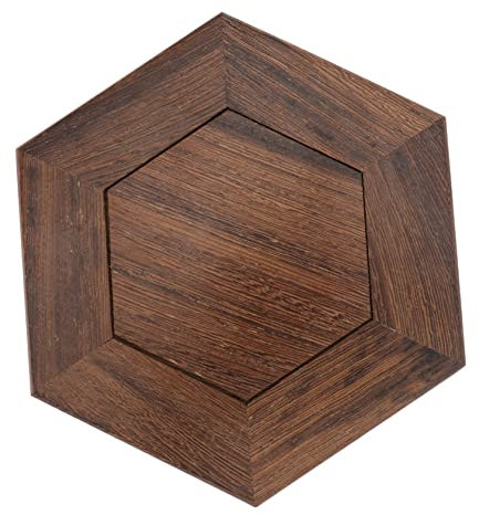 1 Pc Base Hexagonale Soucoupe Ronde en Bambou Étagère à Plantes Support De Pot De Plante Soucoupe De Pot De Fleur Décor Asiatique Colonne Montante Cristal Lourd Présentoirs en Bois