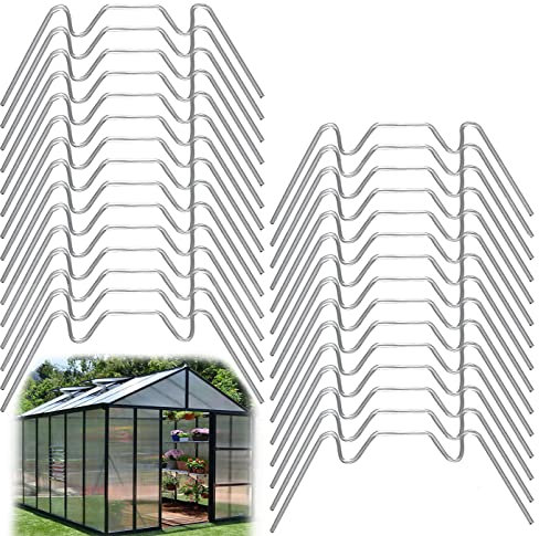 Gewächshausklammern, 30 Stück W Klemmen für Gewächshaus, Hohlkammerplatte Befestigung Gewächshäuser Zubehör aus Edelstahl–Rostbeständig und Langlebig